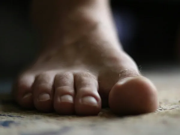 Close-up of bare toes